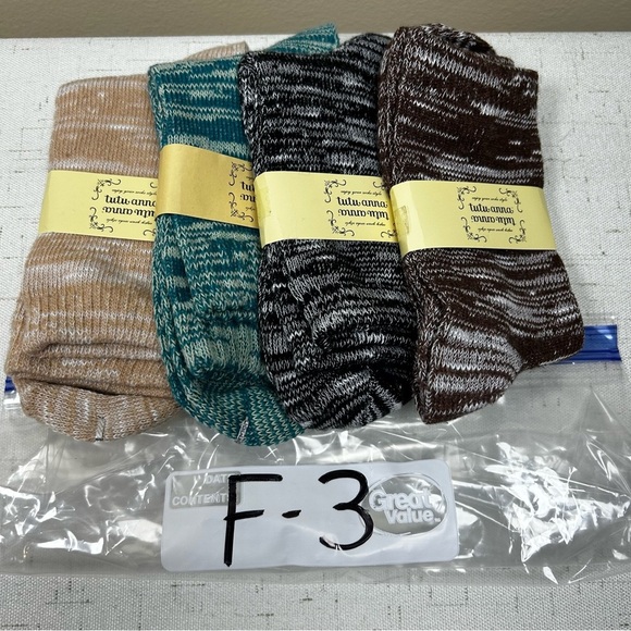 Women’s Socks Tutu Anna Knit Various colors pack of 4 designed One Size NEW - Picture 6 of 6